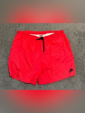 🔥 Vintage 90s Nike Grey Tag Woven Lined Shorts Red Mens L RARE!
